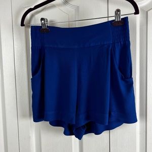 Aritzia TALULA High Waist Pleated Royal Blue Shorts S